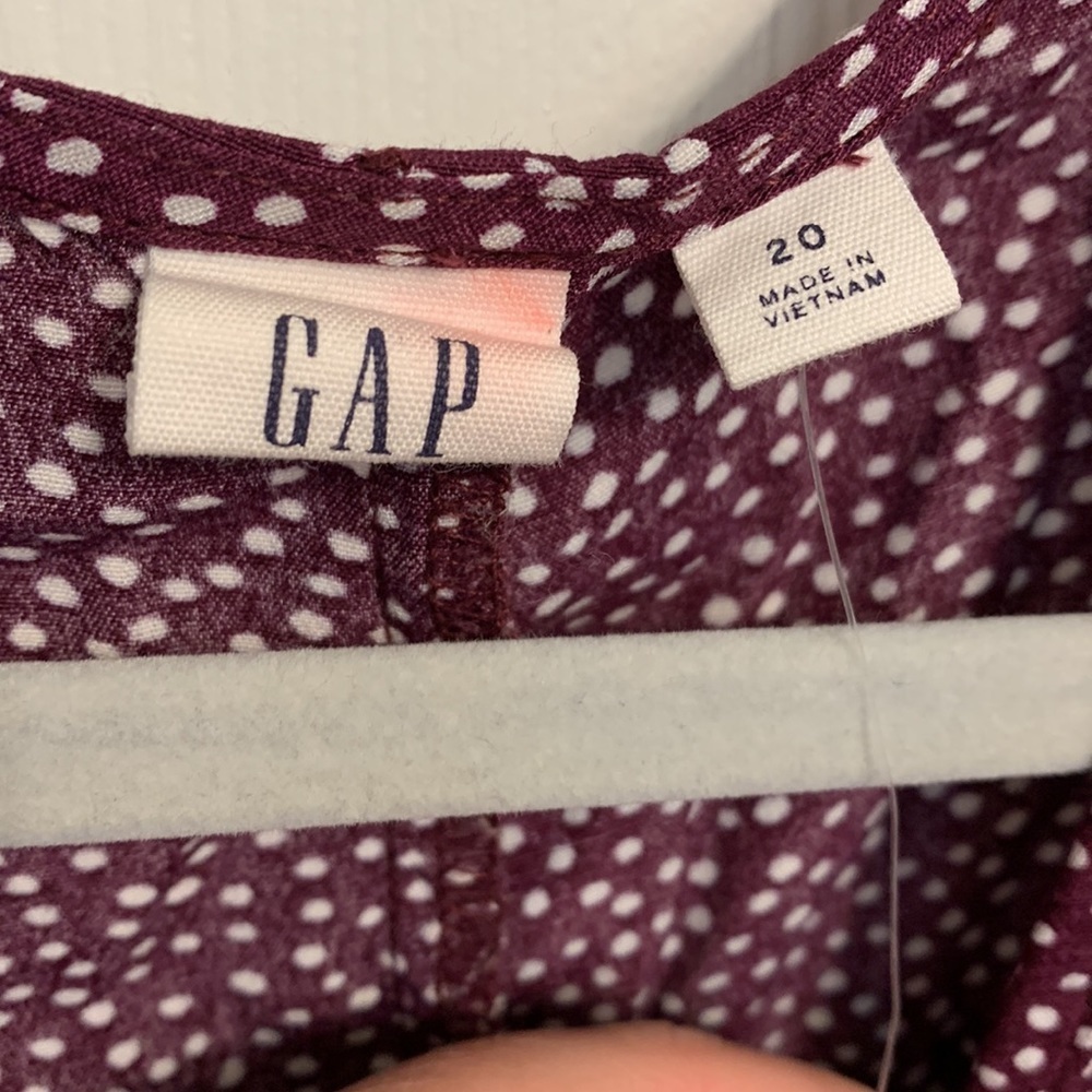 GAP NWOT maroon/white polka dot midi dress size 20 - Picture 4 of 7